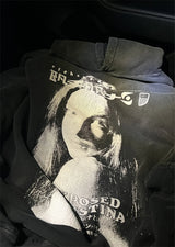 Tactical streetwear hoodie with glitch graphics