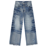 vintage blue baggy jeans man loose straight denim pants harajuku hip hop jeans trousers men unique jeans style 688