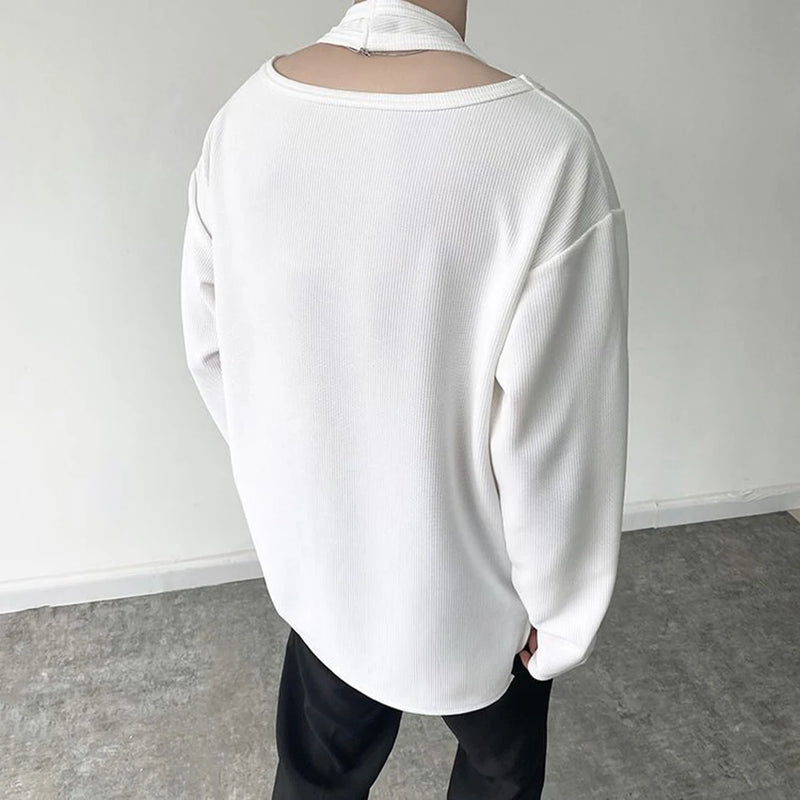 Anime Aesthetic piece – Mens Double Layer Irregular Casual Tops Genderless 2024 Spri