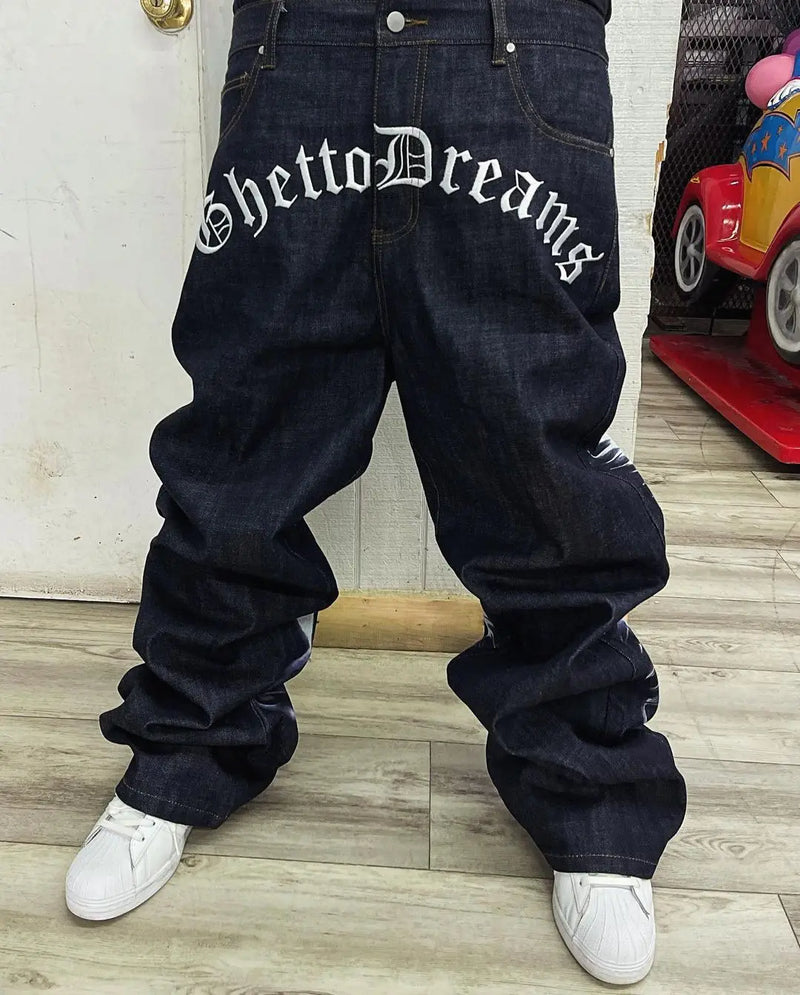 harajuku retro jeans religion watermark loose slouchy jeans men women y2k gothic skateboard pants streetwear hip hop jeans vintage washed jeans