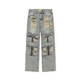 2024 ripped jeans high street straight trousers destroyed hole baggy denim pants vintage retro hip hop 1 unique jeans style 4633