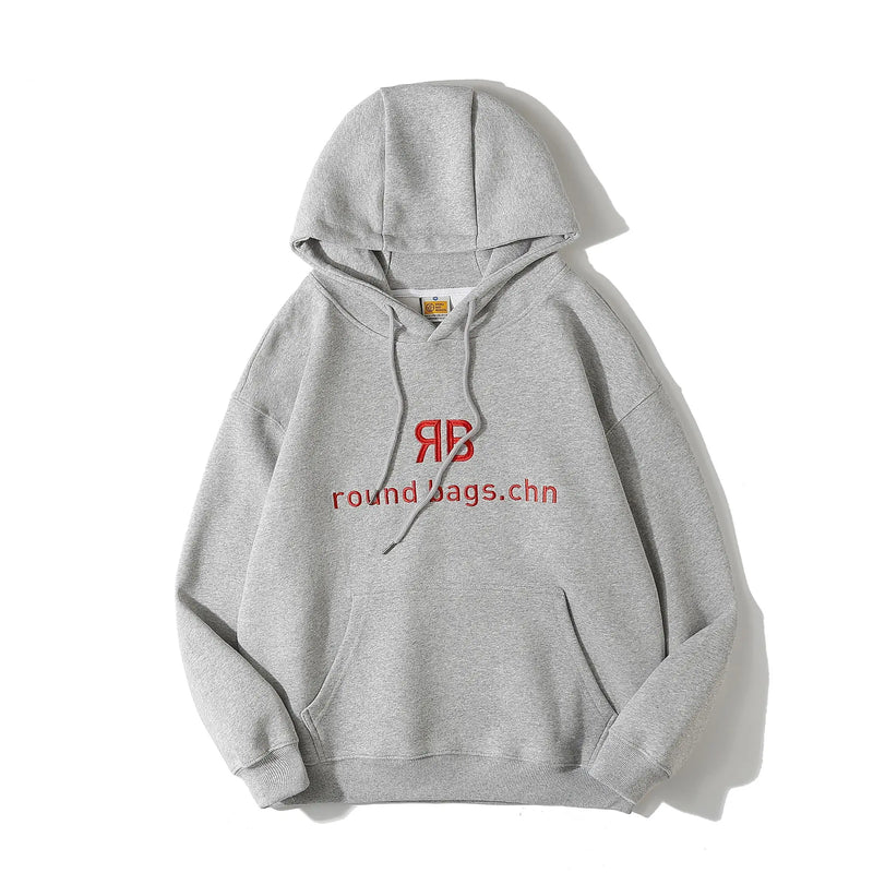Fashionable Korean Personalized Hooded Sweatshirt Men's Letter Autumn and Winter Tops Japanese Casual Loose Pullover Jacket Tops