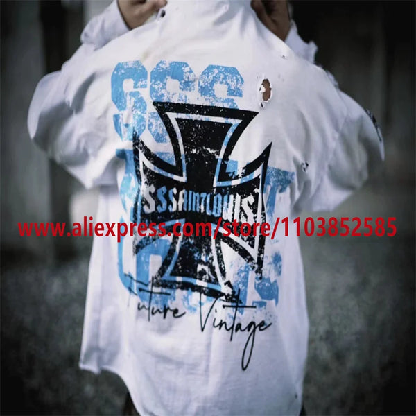 2024 Autumn Vintage American Heavy Weight Oversize Long Sleeve T Shirt