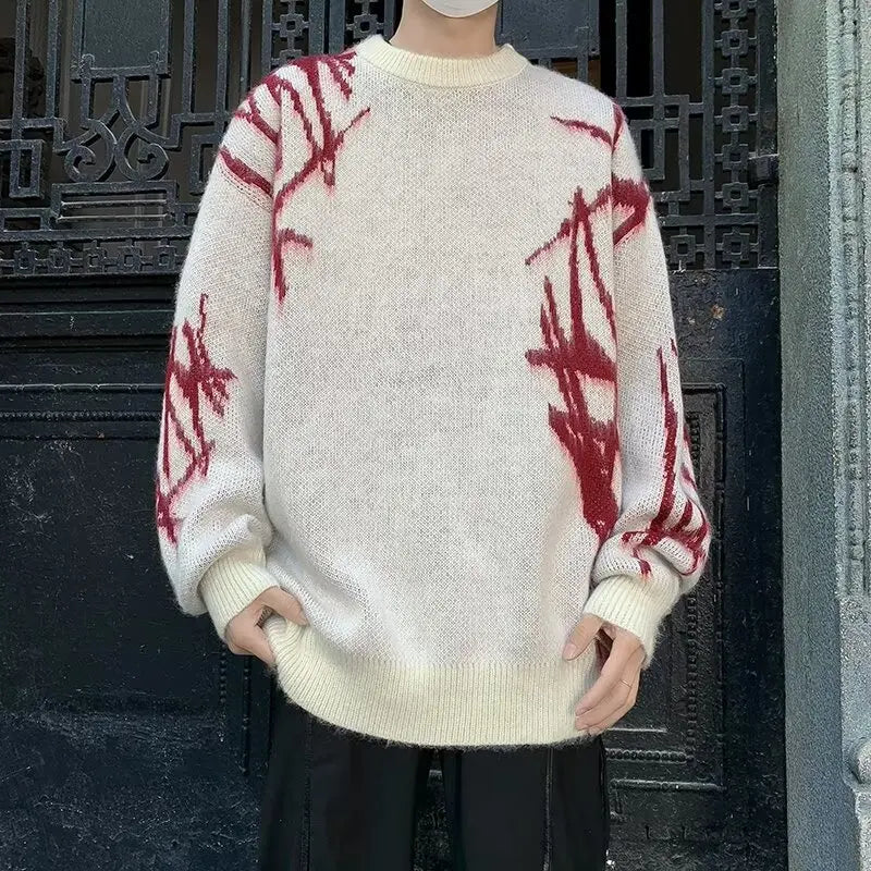 minimalist knit jumper, daily wear essential, trendy urban fashion top for men, layered streetwear look