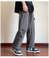 american retro straight leg cargo pants mens baggy casual outdoor gym trousers autumn thin tactical quick dry pantalones hombre unique cargo style 3430