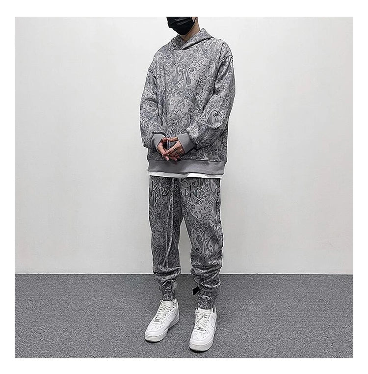 hip hop loose fit elastic waist pants fashion paisy ankle pants mens casual letter embroidery drewstring sportwear pants joggers unique joggers style 3520