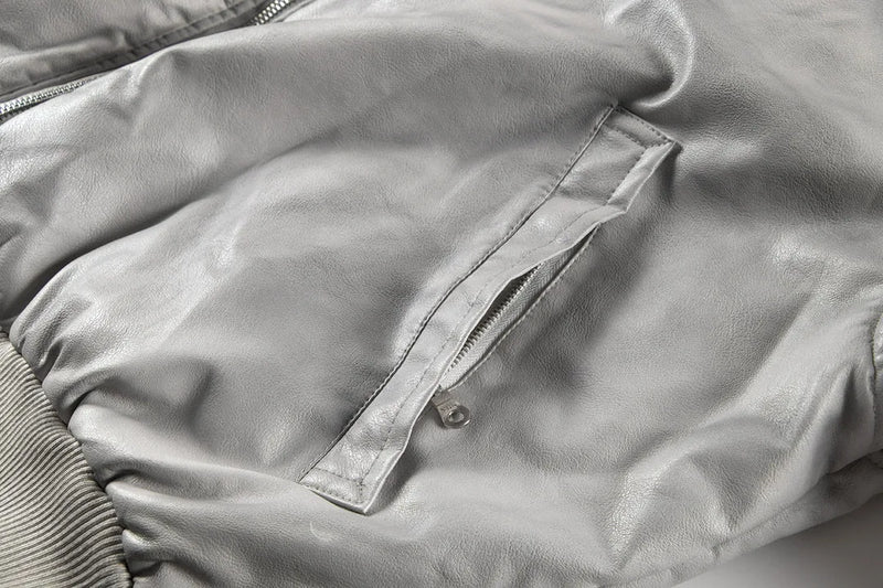 Urban Grunge Double-Layer Hoodie – Leather Texture Streetwear