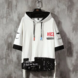 Men Fashion Ribben Hoodie Summer Short Sleeve Hoodies Mens Hoodies Tsh
