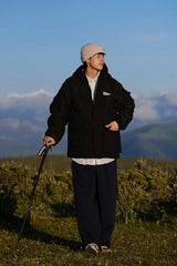 Outdoor Multi Pocket Thicken Man Jacket Winter Retro Warm Camping Cotton-padded Clothes Casual Print Loose Hooded Fashion Coat