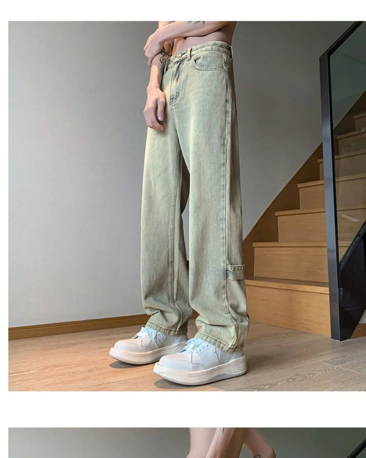 2023 summer new light luxury fashion pants comfortable casual jeans men straight trousers boutique clothing simple style unique jeans style 3927