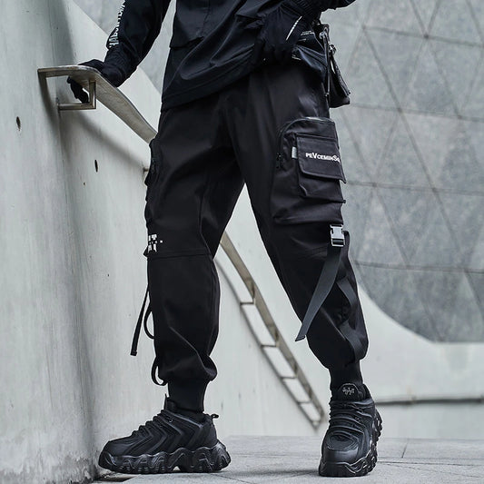hip hop loose fit elastic waist cargo pants fashion military pocket ankle pants mens casual drewstring baggy sweatpants joggers relaxed fit joggers