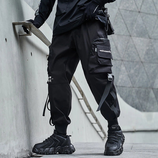 hip hop loose fit elastic waist cargo pants fashion military pocket ankle pants mens casual drewstring baggy sweatpants joggers relaxed fit joggers