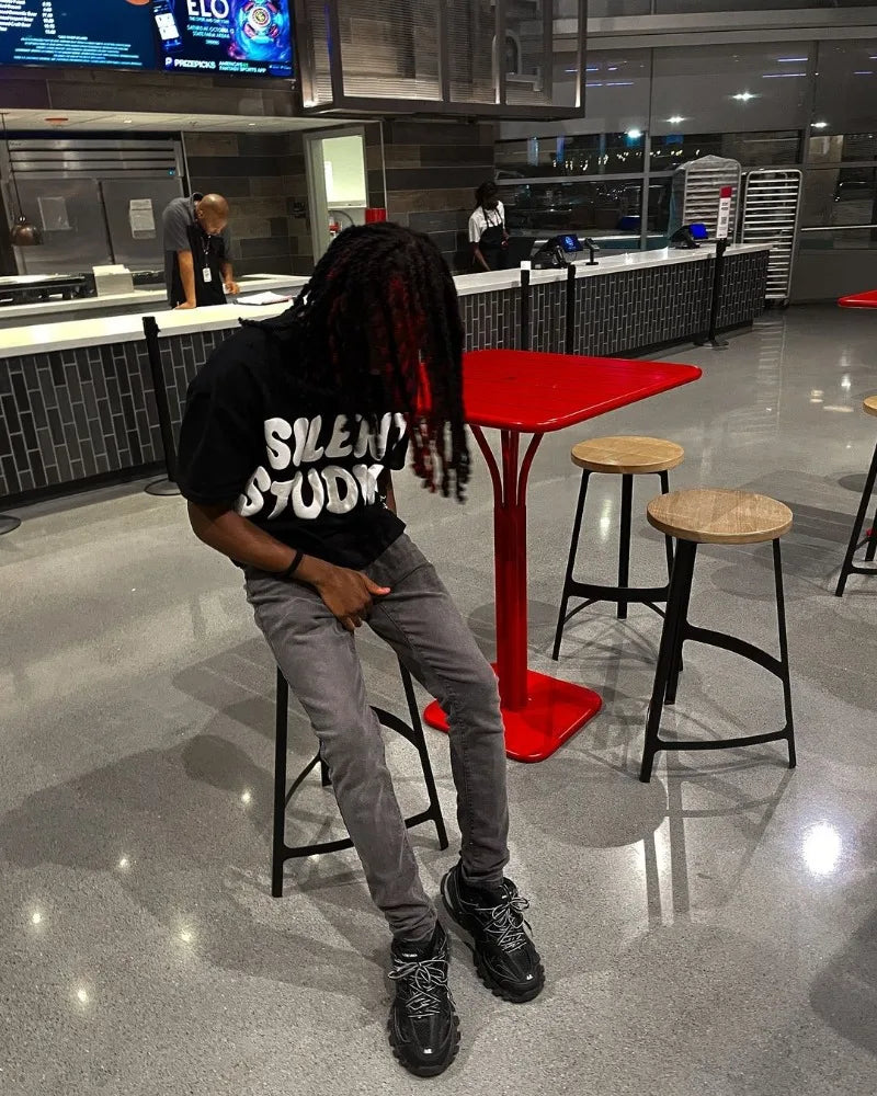 Trapwear Graphic tee – Trendy Brand Fashion Letters Cartoon Print Oversized Short S