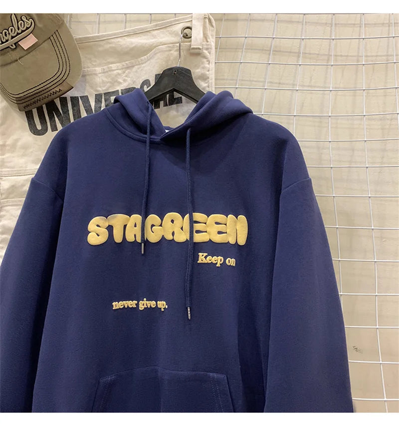 2024 New Letter Printed Hoodies For Men and Women Autumn Y2K Streetwear Hooded Sweatshirts Fleece Vintage Fashion Pocket Hoody