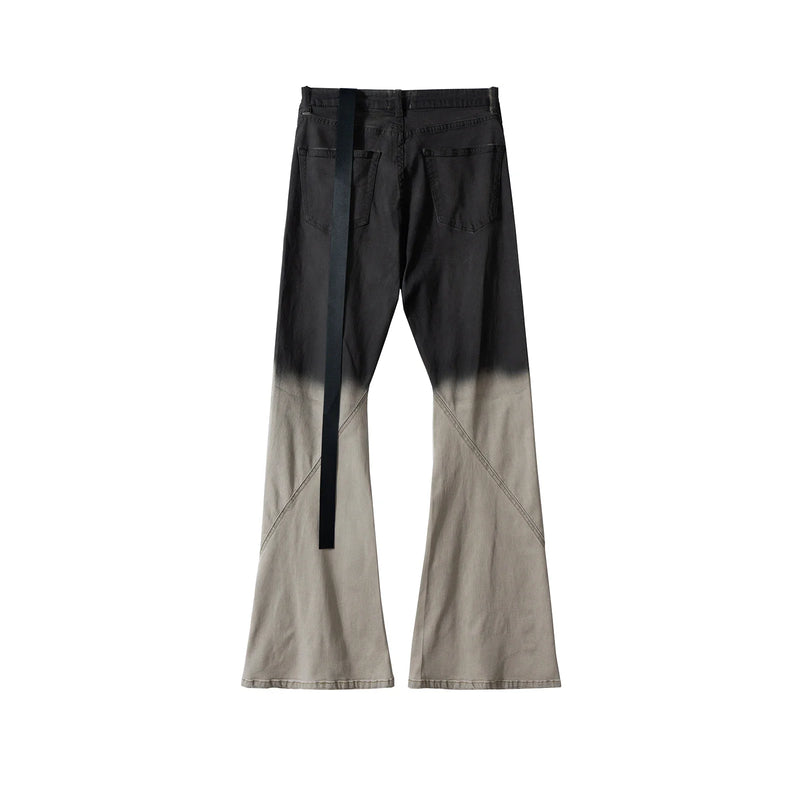 streetwear ro style gradient color baggy stacked baggy flare jeans for men and women straight washed casual denim trousers unique jeans style 4548