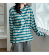 Y2k Vintage print – Design Niche Slit Striped Bottoming Shirt Women Autumn And W