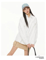Wrinkled Fabric Casual Long Sleeve Shirt Men and Women Solid Color Streetwear Fashion Loose Black White Shirts Oversize Blouses