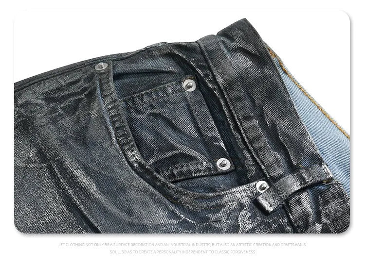 Autumn/winter 2024 loose wash jeans with silver coating
