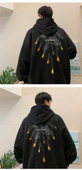 New Anime Meteorite Fall Graphic Printed Hooded Sweatshirts Hombre Hip