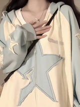 Spring Autumn Streetwear Star Graphic Zip Up Hoodie Women Vintage Y2K