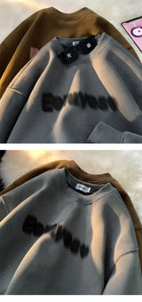 Autumn Goth Letter Printed Crewneck Sweatshirt For Men Y2K Streetwear