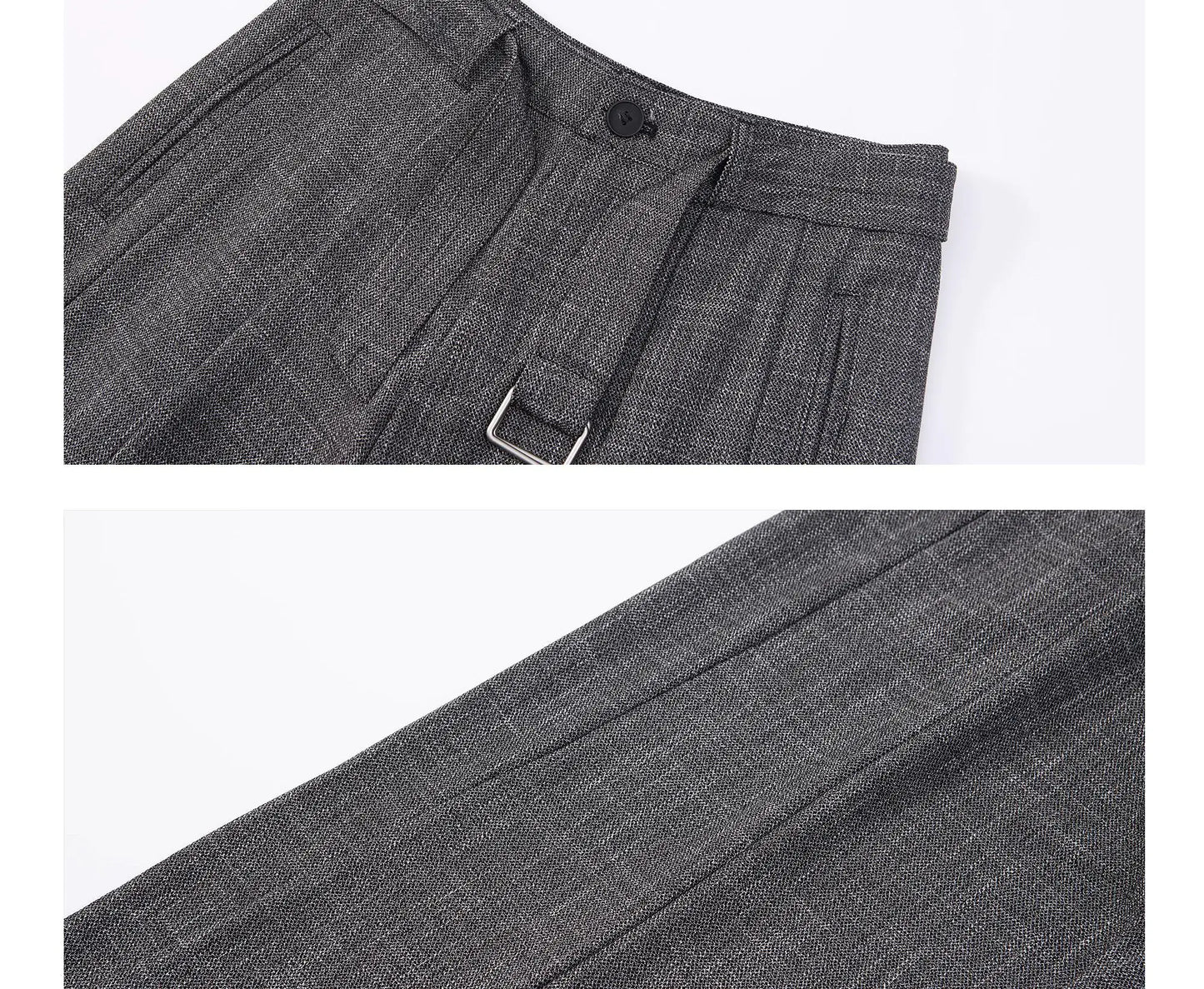 men women streetwear fashion loose casual belt wide leg suit pant boyfriend straight trousers baggy pants minimalist street pants