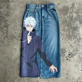 y2k baggy jeans harajuku print pattern streetwear fashion hip hop men women high waisted casual wide leg jeans anime clothes unique jeans style 4346