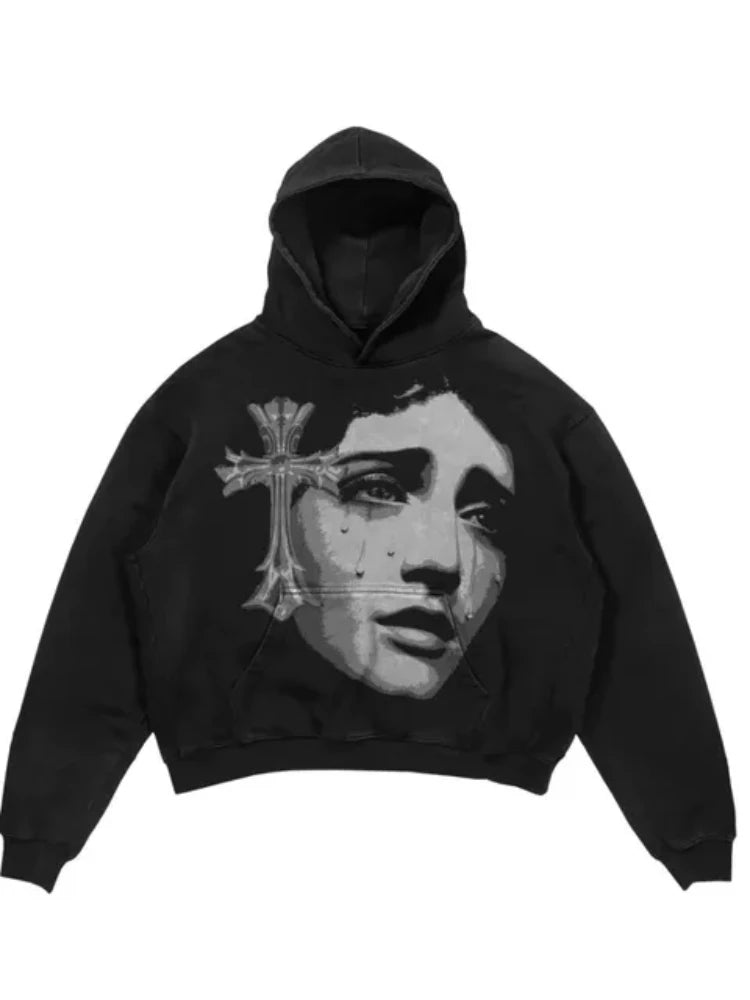 Y2K Womens Top Hoodies Sweatshirt Pullover Oversized Streetwear Vintage