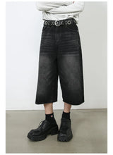 men summer streetwear fashion loose casual wide leg denim calf length jeans pants male vintage jeans baggy hosen pants unique jeans style 1505