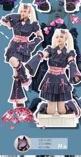 Y2K Set Sweetheart Spicy Girl dress skirt sets Women's 2023 Summer Bubble Sleeve Bowtie Campus Style 2 piece sets womens outfits