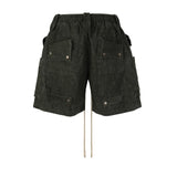 heavy industry tie dyed canvas washed shell shorts for men and women wide leg baggy cargo short oversize loose knee length pants 1 multi-pocket cargos