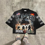 Y2k Oversized shirt – Y2Kstreet Hip Hop Alphabet Pattern Oversized T Shirt Mens Fa