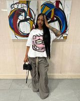 Y2k Graphic tee – American Retro Fashion Gothic Cartoon Letter Pattern Oversiz