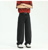 new vintage men s patchwork baggy jeans draped straight leg denim trousers autumn korean fashion high street casual y2k jean unique jeans style 550