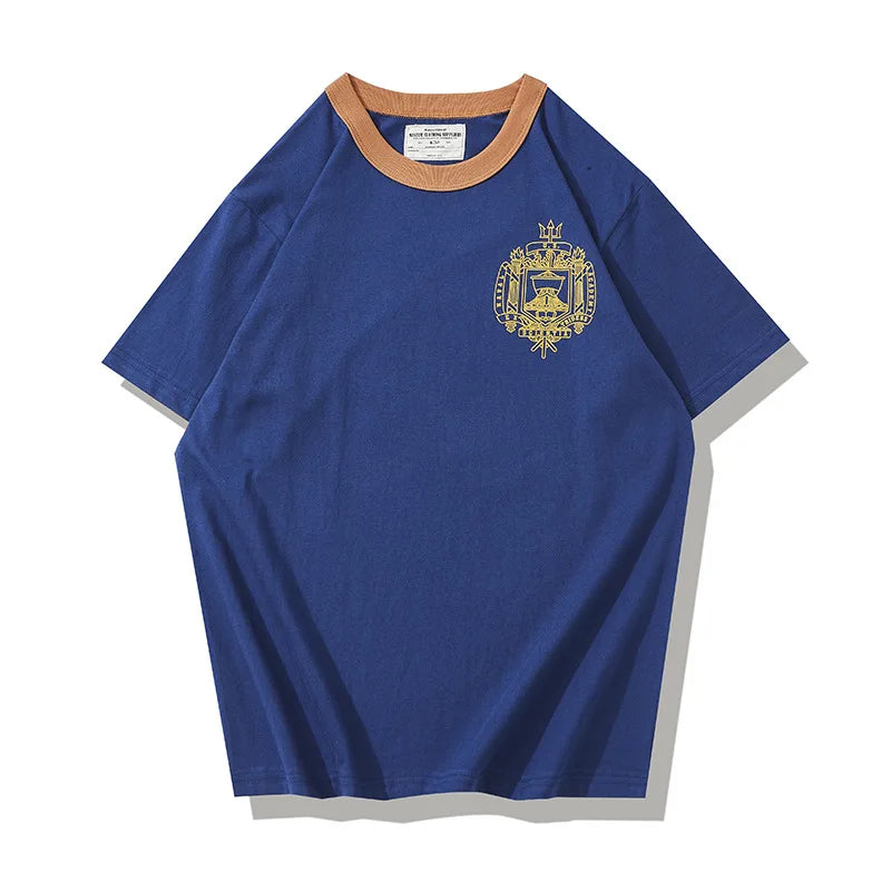 Gothic Vintage print – Summer T Shirt Mens Casual Cotton Navy Academy Letter Printi