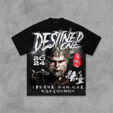 Vaporwave Oversized shirt – Black Myth Wukong Printed Oversized Short Sleeved Top Men Y2
