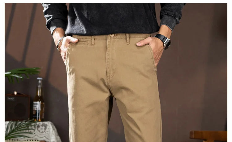 men american retro handsome loose casual business pure cotton pants japanese amikaji fashion straight cargo pant trouser utility cargo pants