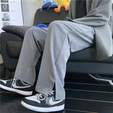 2023 summer new fashion casual trousers men loose straight side men suit pants korean casual pants boutique clothing unique default style 4046