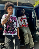 Trapwear Streetwear top – Harajuku High Street Print Graphic T Shirts Oversized Cotton