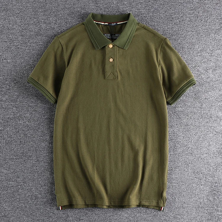 Gothic Vintage print – Summer Mens Polo Shirt Cotton Lapel T Shirt Retro Loose Soli
