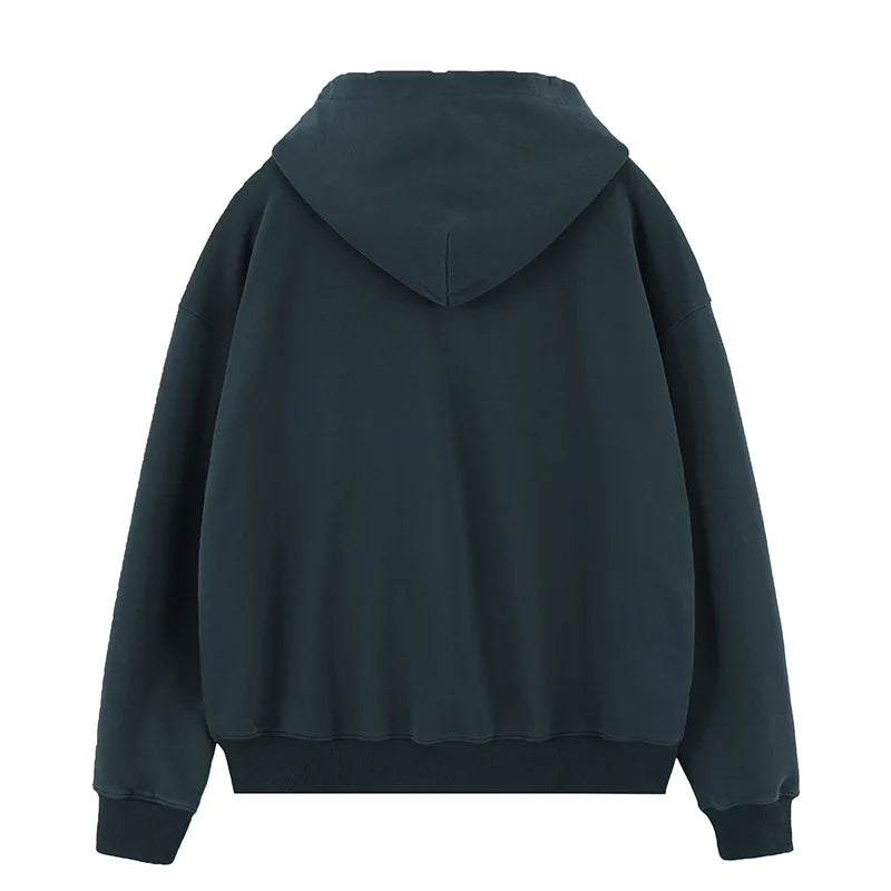 Dystopian city hoodie with dark futuristic aesthetic