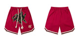 hip hop loose shorts elastic waist pants fashion letter embroidery shorts men casual drawstring streetwear sportswear gym shorts unique shorts style 2329