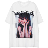 Cyberpunk Aesthetic print tee – Aolamegs Mens Oversized T Shirts Cartoon Cute Girl Graphics