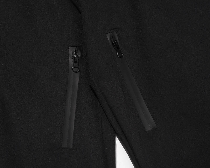 high street zipper pockets quick dry vibe style mens track pants elastic waist straight retro black casual trousers unique default style 454