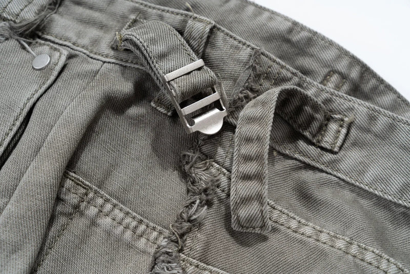 y2k streetwear tassel multi pocket jeans for men straight solid baggy cargo pants pantalones hombre casual denim trousers 1 unique cargo style 503