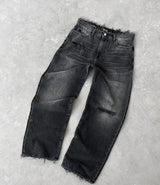 baggy jeans for men y2k hip hop distressed retro black pants oversized embroidery harajuku gothic wide leg trousers streetwear unique jeans style 387