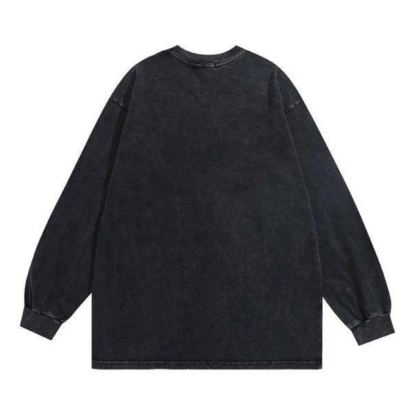 Gothic Vintage t-shirt – Distressed Washed T Shirt Harajuku Skull Letter Pritned Unis