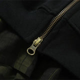 Y2K oversized shirt featuring undermycar 2024 new high quality shirt plaid cover with layered zipper open up hoodie black