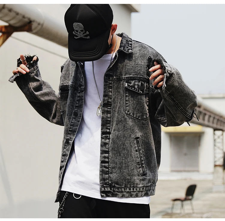 back wing embroidery denim jacket coat mens fashion hip hop harajuku jean coats outerwear casual streetwear jeans baggy jacke - variant style 2b72e0 for streetwear fashion