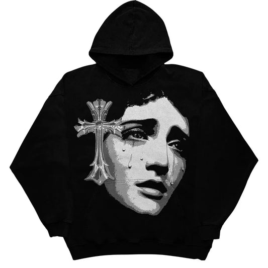 2000s techwear hoodie with cyberpunk elements